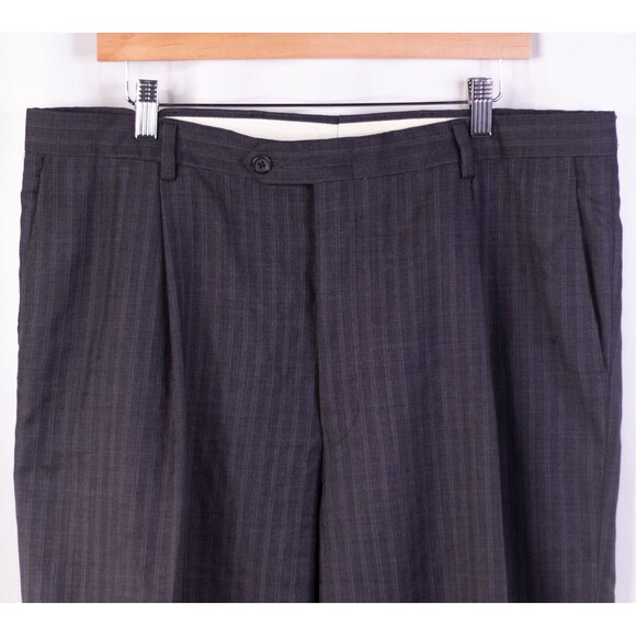 Hart Schaffner & Marx Heritage Men 2 pc Suit 44L Wool Striped Gray 2 Button - Picture 9 of 16